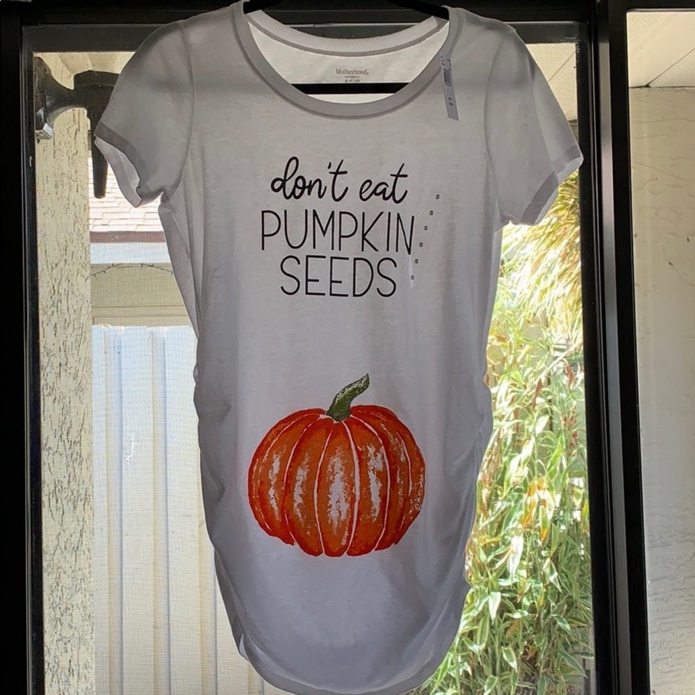 Maternity pumpkin shirt